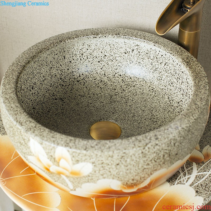 Koh larn, qi ceramic floor pillar basin pillar type lavatory toilet lavabo balcony one-piece basin