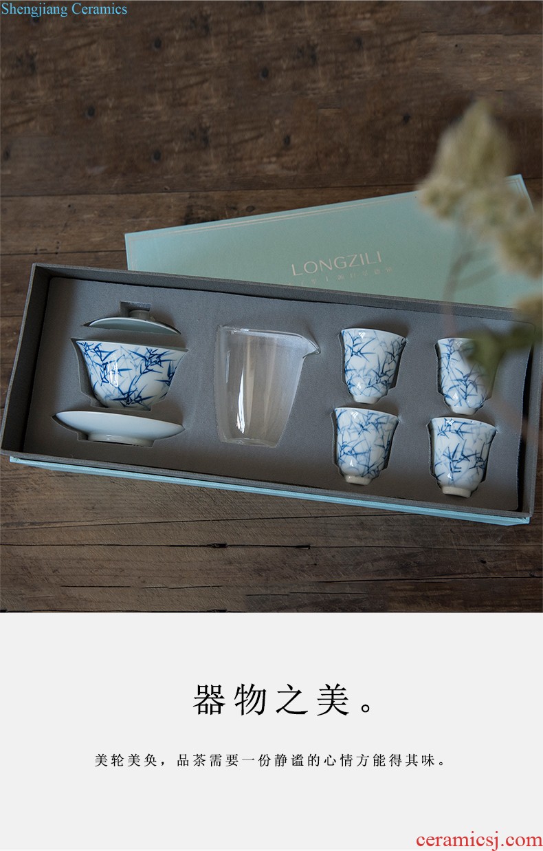 Get son left a shadow blue ice crack eight edges in the pot bearing tea tray fruit bowl meal plate jingdezhen ceramic tea saucer