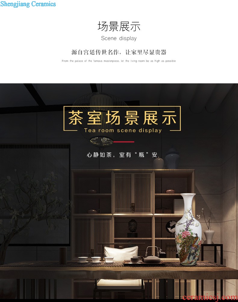 Jingdezhen ceramics vase household hand-painted yulan fragrance bottle yellow new Chinese style household adornment furnishing articles