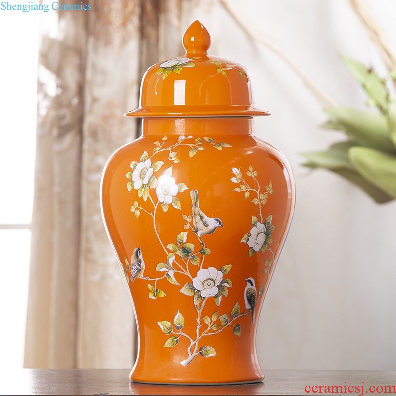 Jingdezhen ceramics hand-painted modern new Chinese vase flower arrangement sitting room home furnishing articles on your table