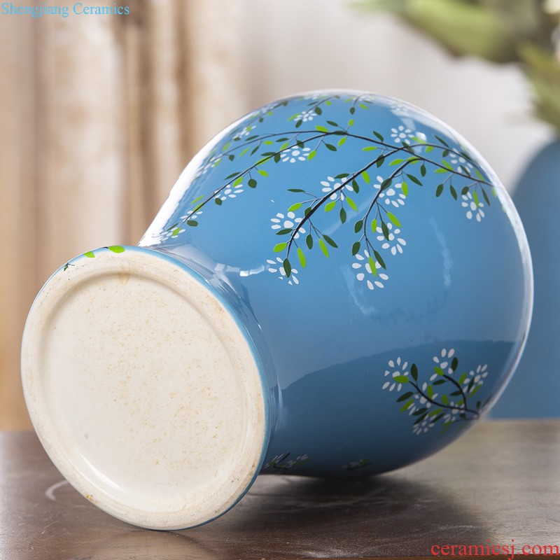 Jingdezhen ceramic vase furnishing articles new Chinese style living room decoration flower arranging dried flower general tank household soft adornment