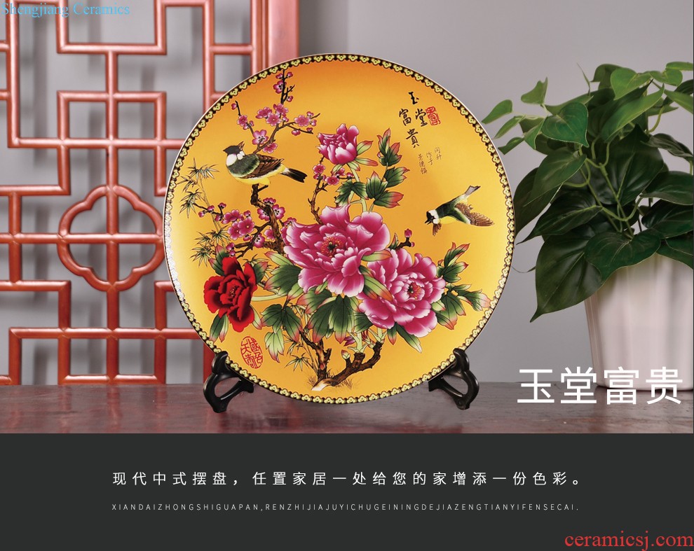 Jingdezhen ceramic maxim yellow large vase Chinese style hotel decoration high furnishing articles red large living room