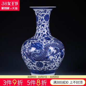 Jingdezhen ceramics handicraft sitting room be born big vase flower arranging Chinese style household adornment furnishing articles TV ark