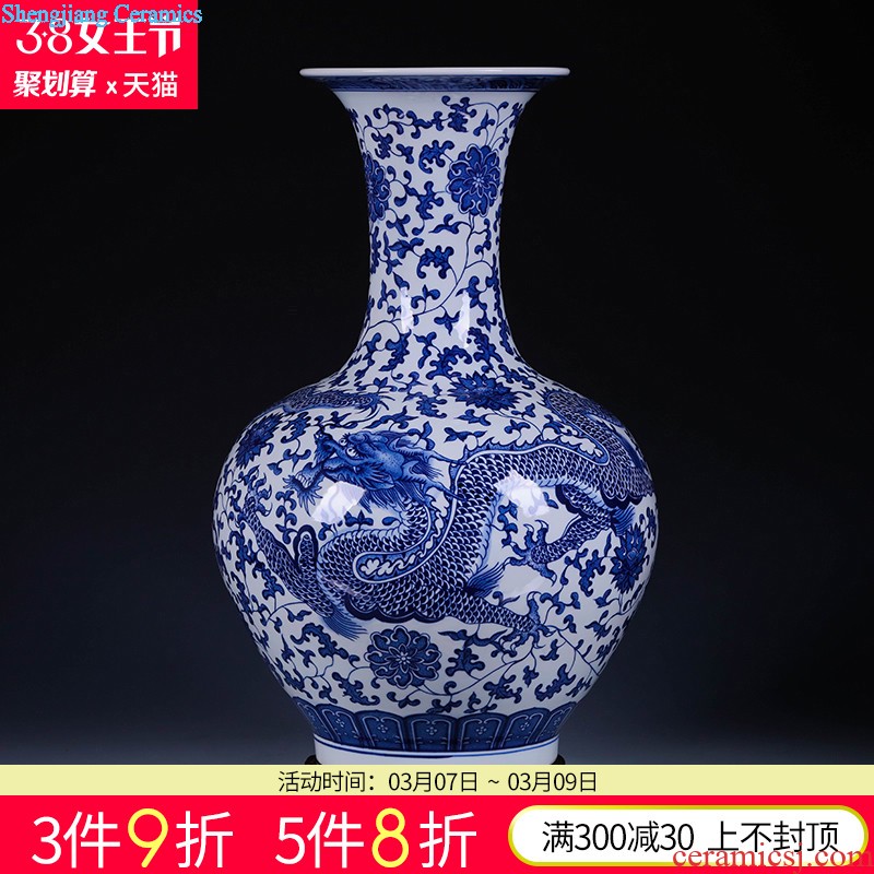 Jingdezhen ceramics handicraft sitting room be born big vase flower arranging Chinese style household adornment furnishing articles TV ark