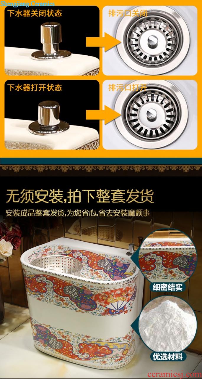 European square stage basin oval ceramic household lavatory basin sink sink art basin