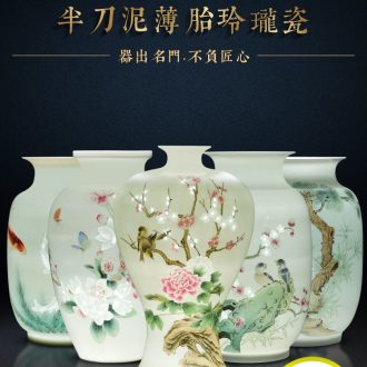 Jingdezhen landing a large vase ceramics New Chinese style household flower arrangement sitting room adornment TV ark furnishing articles