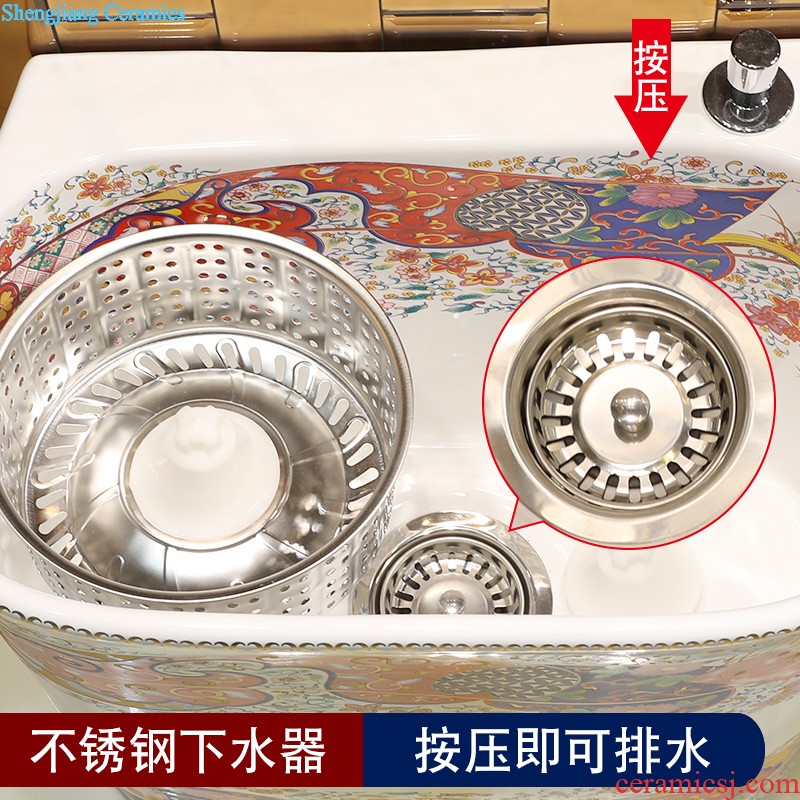 European square stage basin oval ceramic household lavatory basin sink sink art basin