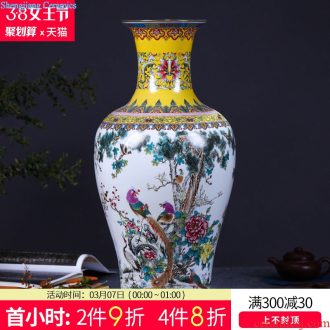 Jingdezhen ceramic glaze crystal crystal red peony vase of large modern home sitting room handicraft decorative furnishing articles