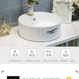 Chinese jingdezhen ceramics stage basin sink home round art basin bathroom sinks european-style trumpet