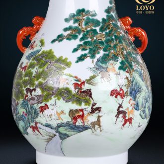 Jingdezhen ceramics vase archaize powder enamel bottles of the sitting room of Chinese style household adornment flower arranging furnishing articles