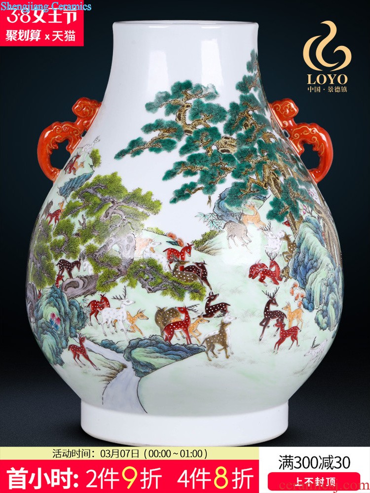 Jingdezhen ceramics vase archaize powder enamel bottles of the sitting room of Chinese style household adornment flower arranging furnishing articles