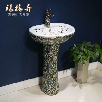 Post, qi jingdezhen basin of Chinese style restoring ancient ways ceramic column balcony floor toilet lavabo wash face basin that wash a face