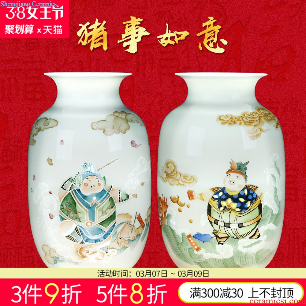 Jingdezhen ceramics furnishing articles hand-painted one hundred well in vases, flower arrangement sitting room adornment of Chinese style household TV ark