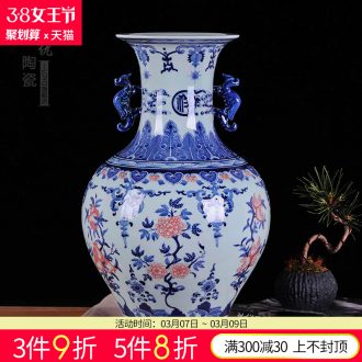 Archaize of jingdezhen ceramics collection furnishing articles The old factory porcelain enamel landscape okho spring flower vase The sitting room decorate