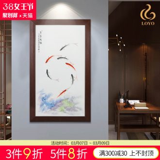 Jingdezhen ceramics Lrene lianxiang four screen adornment porcelain plate painting Home sitting room handicraft furnishing articles