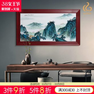 Jingdezhen ceramics porcelain plate painting mountain range bedroom adornment of Chinese style household the sitting room porch murals