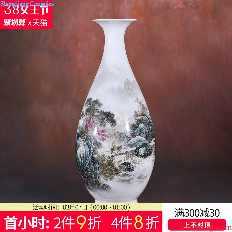 Jingdezhen ceramics Dong-ming li pastel vases, flower receptacle Khe sanh leisure Home sitting room handicraft furnishing articles