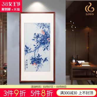 Jingdezhen ceramics furnishing articles imitation qing qianlong blue scramble for flower flower vase Chinese style household decorate wedding gift