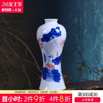 Jingdezhen ceramics Antique landscape of blue and white porcelain vases, flower receptacle The modern home decoration crafts are sitting room