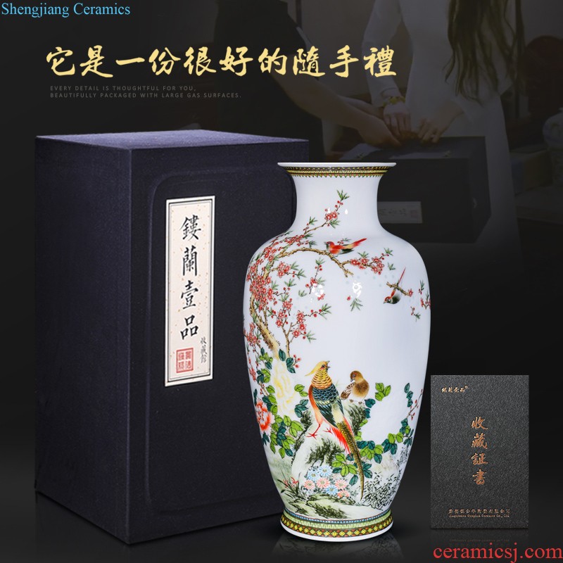 Jingdezhen ceramics hand carved decoration new Chinese modern bedroom living room decoration vase collection furnishing articles