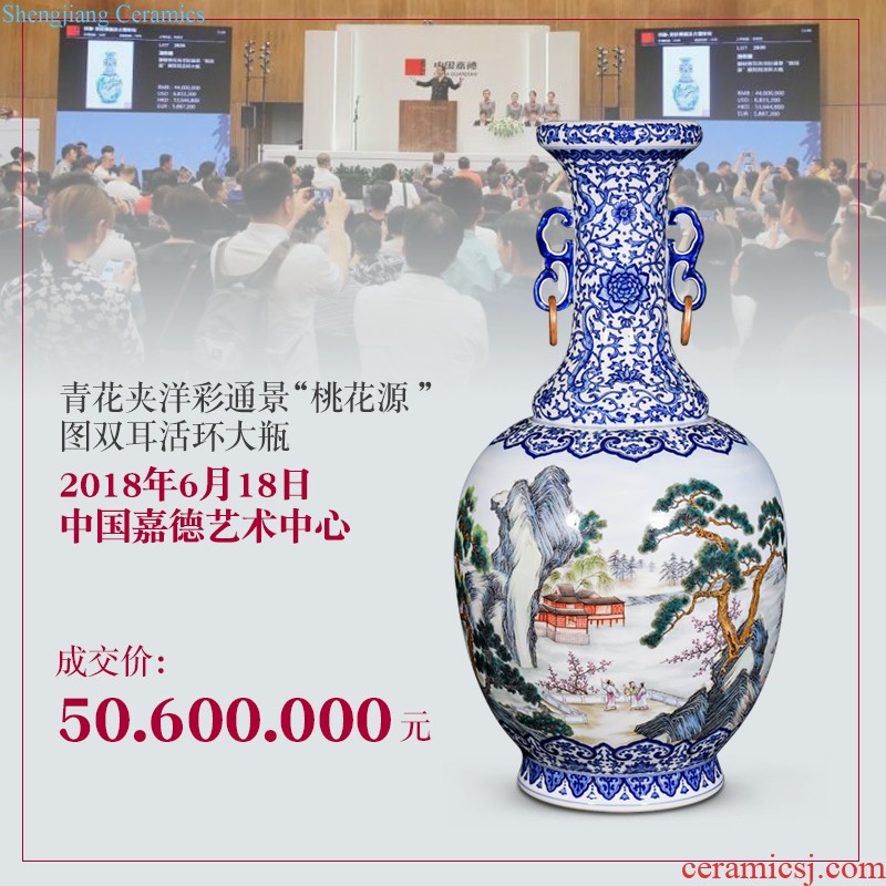 China jingdezhen ceramic art master Zhu Zhengrong hand-painted vases, new Chinese style home sitting room adornment is placed