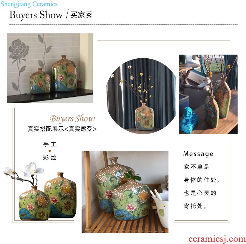 Dry jingdezhen ceramic vases, contemporary and contracted sitting room TV ark adornment furnishing articles table hydroponic flowers