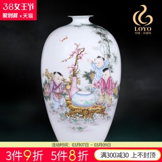 Jingdezhen ceramics furnishing articles Qiu Songxia hand-painted springs at the sitting room porch decoration of Chinese style household vase