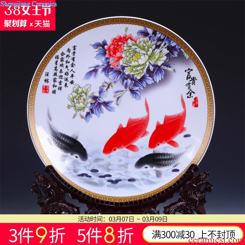 Jingdezhen ceramics furnishing articles hand-painted merrily merrily vase sitting room of Chinese style household TV ark adornment ornament