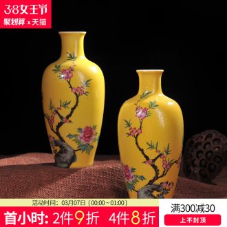 Jingdezhen ceramics vase Hand-painted scenery motherland flower implement new Chinese style home sitting room adornment is placed