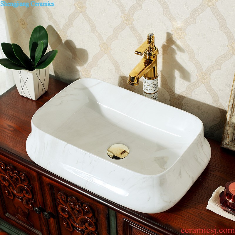 Koh larn, qi ceramic art basin on its oval sink european-style bathroom sinks marble basin