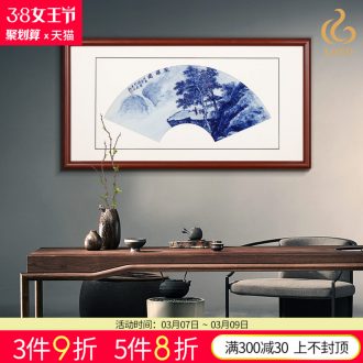 Jingdezhen ceramics Chinese style household porcelain plate painting the living room sofa setting wall adornment corridor corridor murals