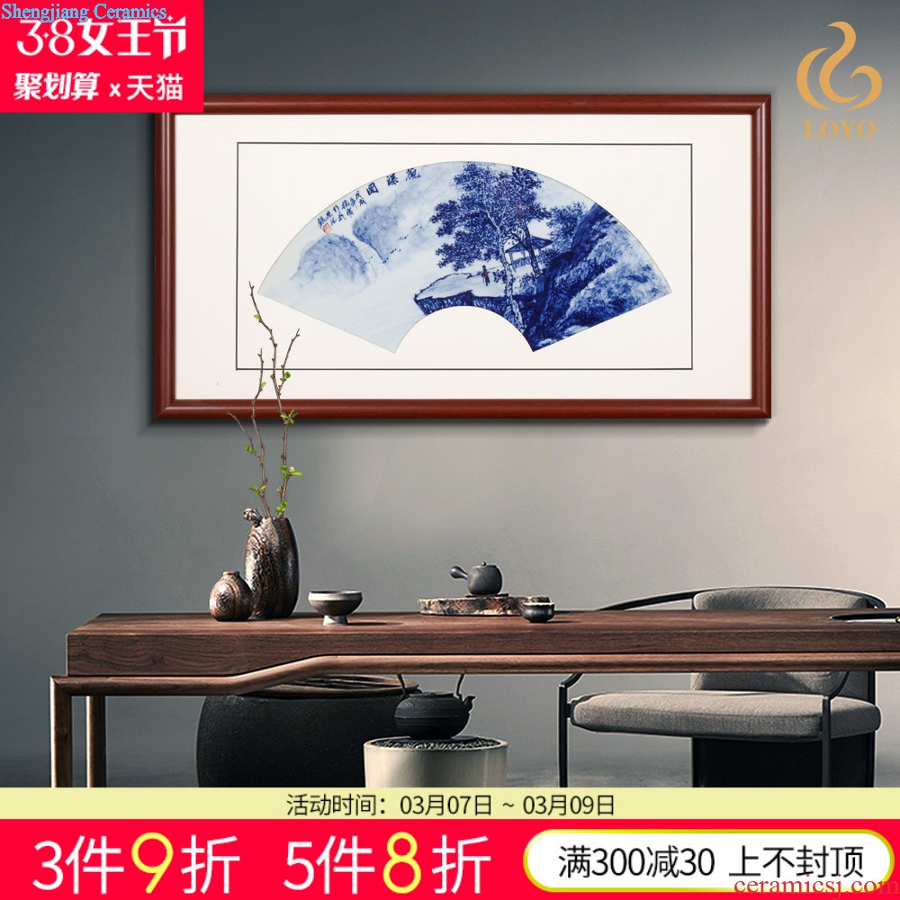 Jingdezhen ceramics Chinese style household porcelain plate painting the living room sofa setting wall adornment corridor corridor murals