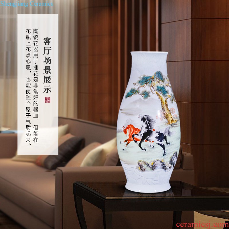 Jingdezhen ceramics imitation qing qianlong bound branch lotus gourd bottle of new Chinese style household adornment rich ancient frame furnishing articles sitting room