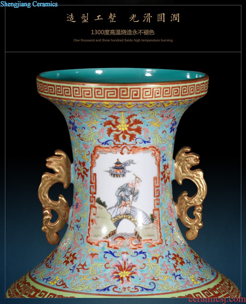 Jingdezhen ceramics furnishing articles imitation qing qianlong pastel bound branch grain ears gourd vases, Chinese style household decorations