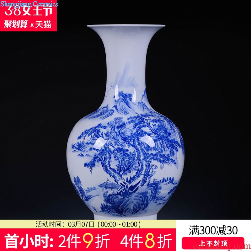 Jingdezhen ceramics flower arranging furnishing articles hand-painted blooming flowers vases, Chinese style household decorations TV ark furnishing articles