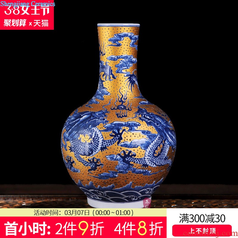 Jingdezhen ceramics vases, antique blue and white porcelain painting of flowers and general storage tank household craft ornaments furnishing articles