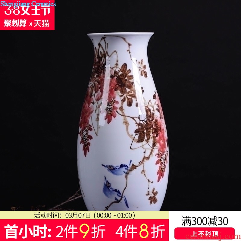 Jingdezhen ceramic hand-painted vases furnishing articles sitting room flower arrangement New Chinese style household act the role ofing is tasted porch TV ark decoration