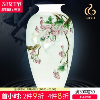 Jingdezhen ceramic vase hand-painted pastel roses handicraft furnishing articles Chinese porcelain vases, flower arranging the living room