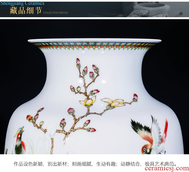 New Chinese style household boutique jingdezhen ceramics hand-painted jack snow vase rich ancient frame decorative furnishing articles