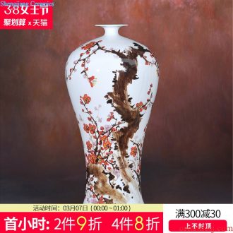 Jingdezhen ceramic Lrene hand-painted LanZhu figure vase flower fashionable Chinese style classical home furnishing articles in the living room