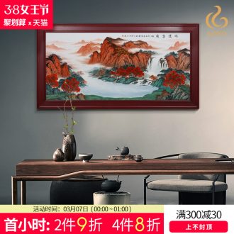 Jingdezhen ceramics Hand painted blue and white porcelain porcelain plate wall mural painting background New Chinese style living room furnishing articles