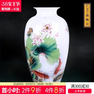 Creative jingdezhen ceramic vases, flower implement New Chinese style furnishing articles home porch decoration hand draw freehand brushwork in traditional Chinese bamboo