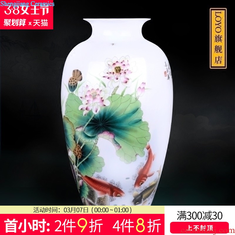 Creative jingdezhen ceramic vases, flower implement New Chinese style furnishing articles home porch decoration hand draw freehand brushwork in traditional Chinese bamboo