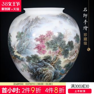 Jingdezhen ceramics vases, flower arranging hand-painted sabingga sukdun dergici jimbi New Chinese style living room place TV ark adornment