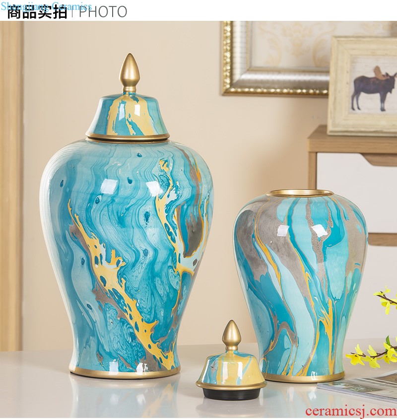 Jingdezhen new Chinese vase furnishing articles sitting room TV cabinet dry flower arranging flowers archaize zen household decorative household items