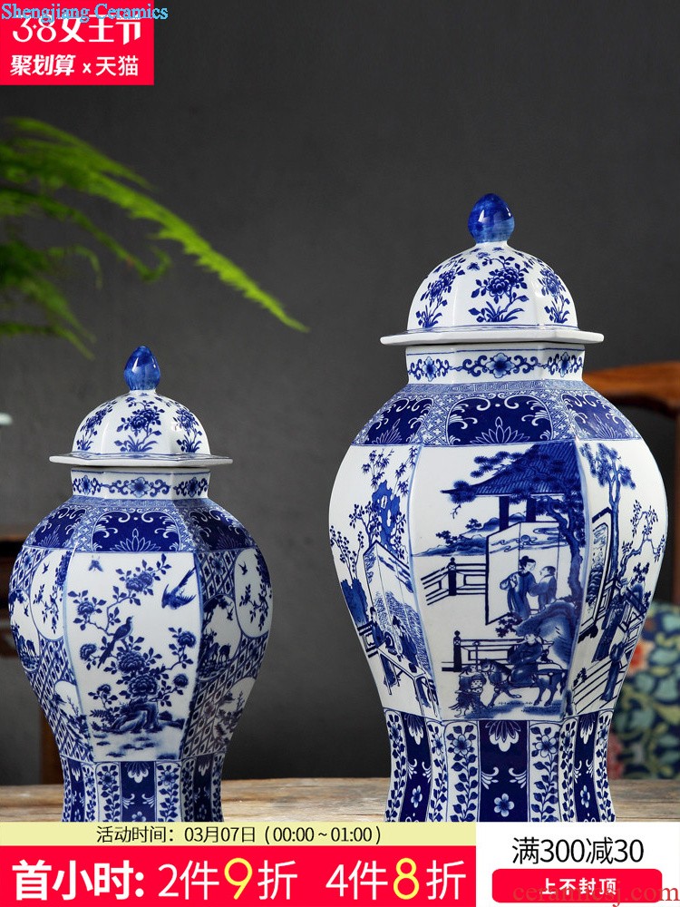 Jingdezhen ceramics furnishing articles hand-painted pine chardonnay vases, the sitting room porch decoration of Chinese style household furnishing articles