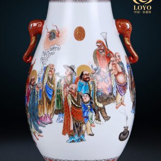 Jingdezhen ceramics furnishing articles imitation qing qianlong pastel zodiac celestial vase home sitting room adornment