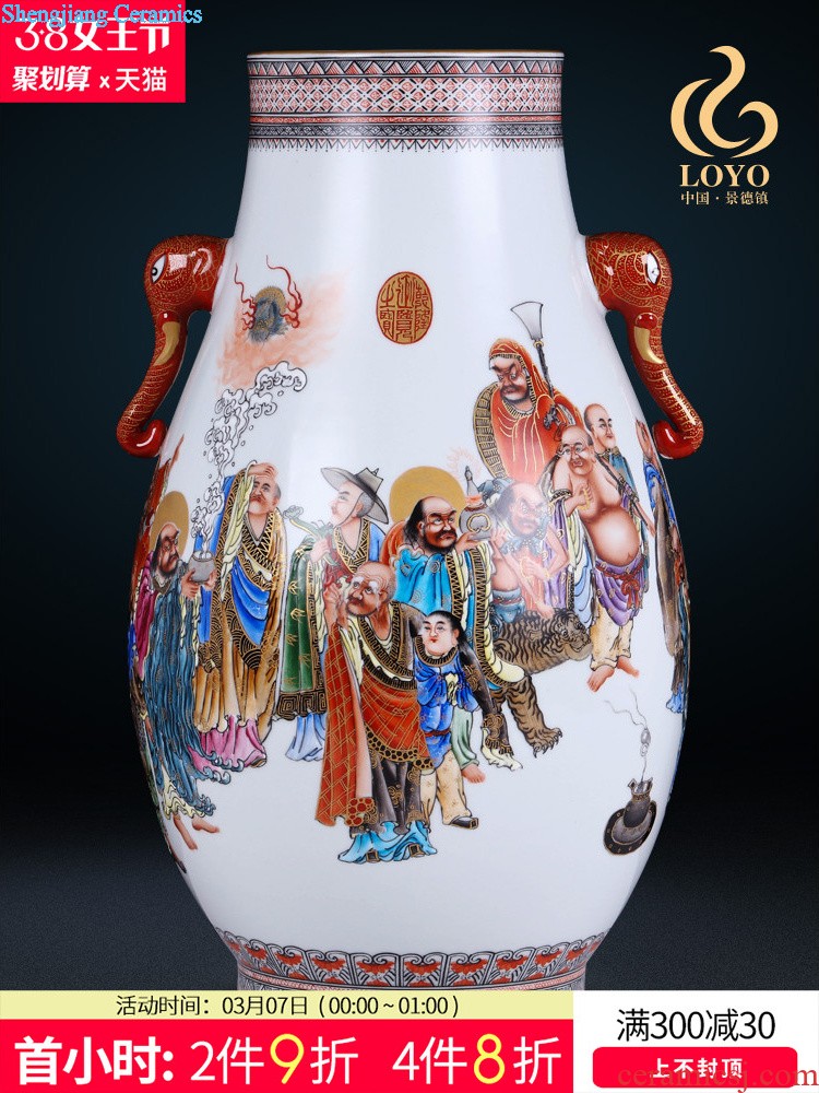 Jingdezhen ceramics furnishing articles imitation qing qianlong pastel zodiac celestial vase home sitting room adornment