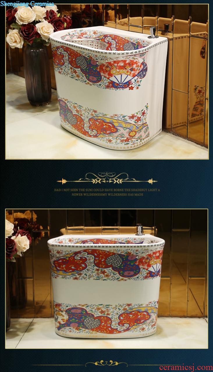 European square stage basin oval ceramic household lavatory basin sink sink art basin