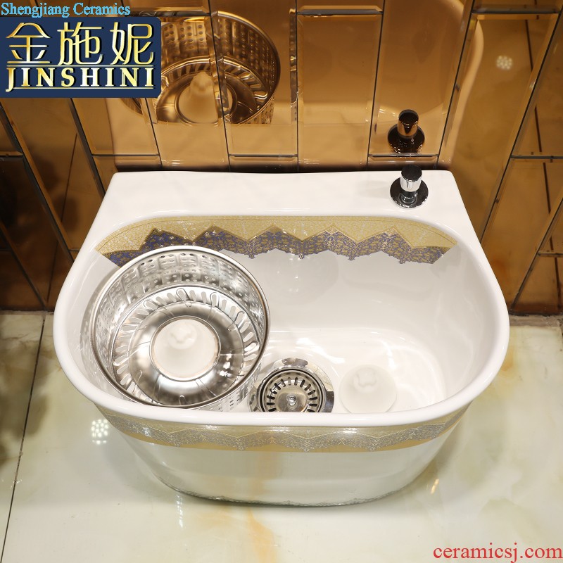 Gold cellnique wash mop pool ceramic mop pool double drive large basin bathroom balcony floor